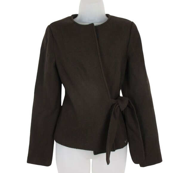 GEIGER Austria Woman’s New Wool Jacket Blazer Rich Brown 42 Size 12 USA Luxury - Picture 1 of 7